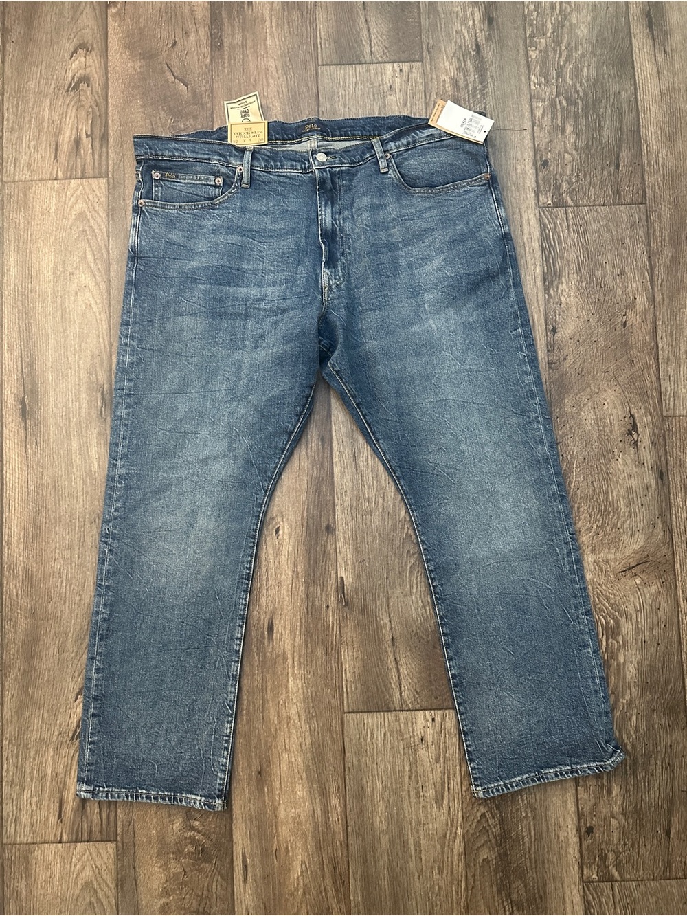 Polo Ralph Lauren The Varick Slim Straight Jeans Mens Size 42x30 Blue Denim